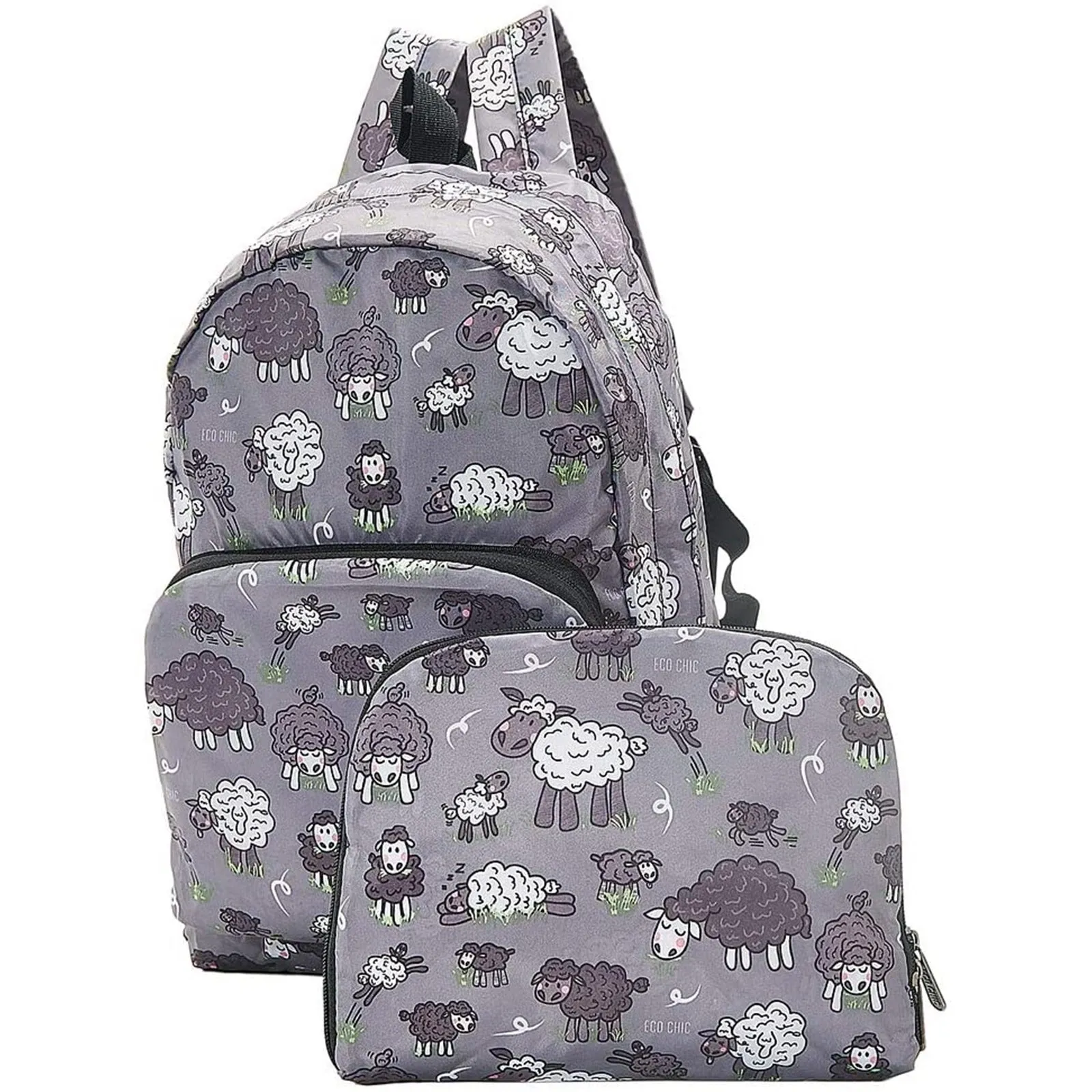 Eco Chic Lightweight Foldable Backpack (Sheep Grey)