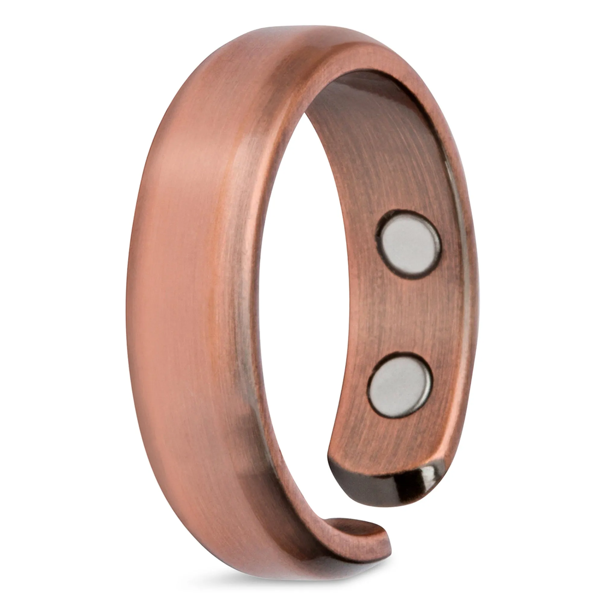 Elegant Pure Copper Magnetic Therapy Ring - 2-Pack (Size 07)