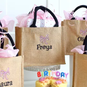 Embroidered Gift Bags - Pink Bow