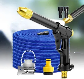 Expandable Garden Hose with High Pressure Sprayer add Foam Bottle