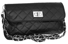 EyeCatchBags - Garbo Faux Leather Quilted Clutch Cross Body Bag Shoulder Bag