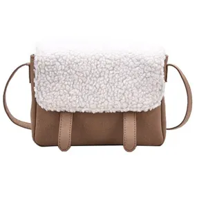 Faux Fur Flap Crossbody Bag