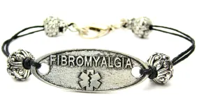 Fibromyalgia Medical Alert Black Cord Connector Bracelet