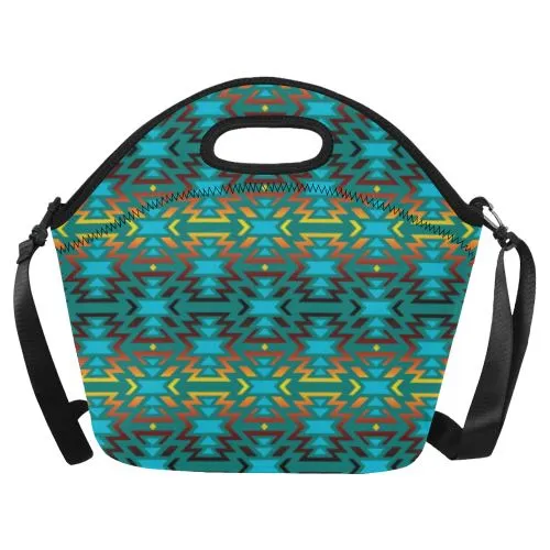 Fire Colors and Sky Deep Lake Neoprene Lunch Bag/Large