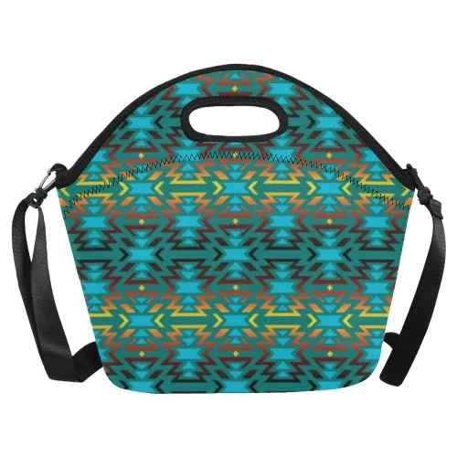 Fire Colors and Sky Deep Lake Neoprene Lunch Bag/Large