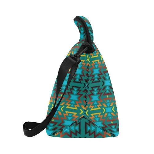 Fire Colors and Sky Deep Lake Neoprene Lunch Bag/Large