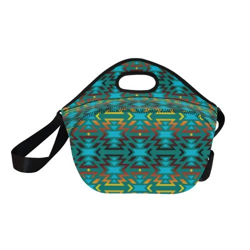 Fire Colors and Sky Deep Lake Neoprene Lunch Bag/Large