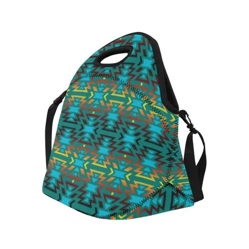 Fire Colors and Sky Deep Lake Neoprene Lunch Bag/Large