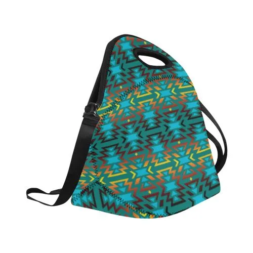 Fire Colors and Sky Deep Lake Neoprene Lunch Bag/Large