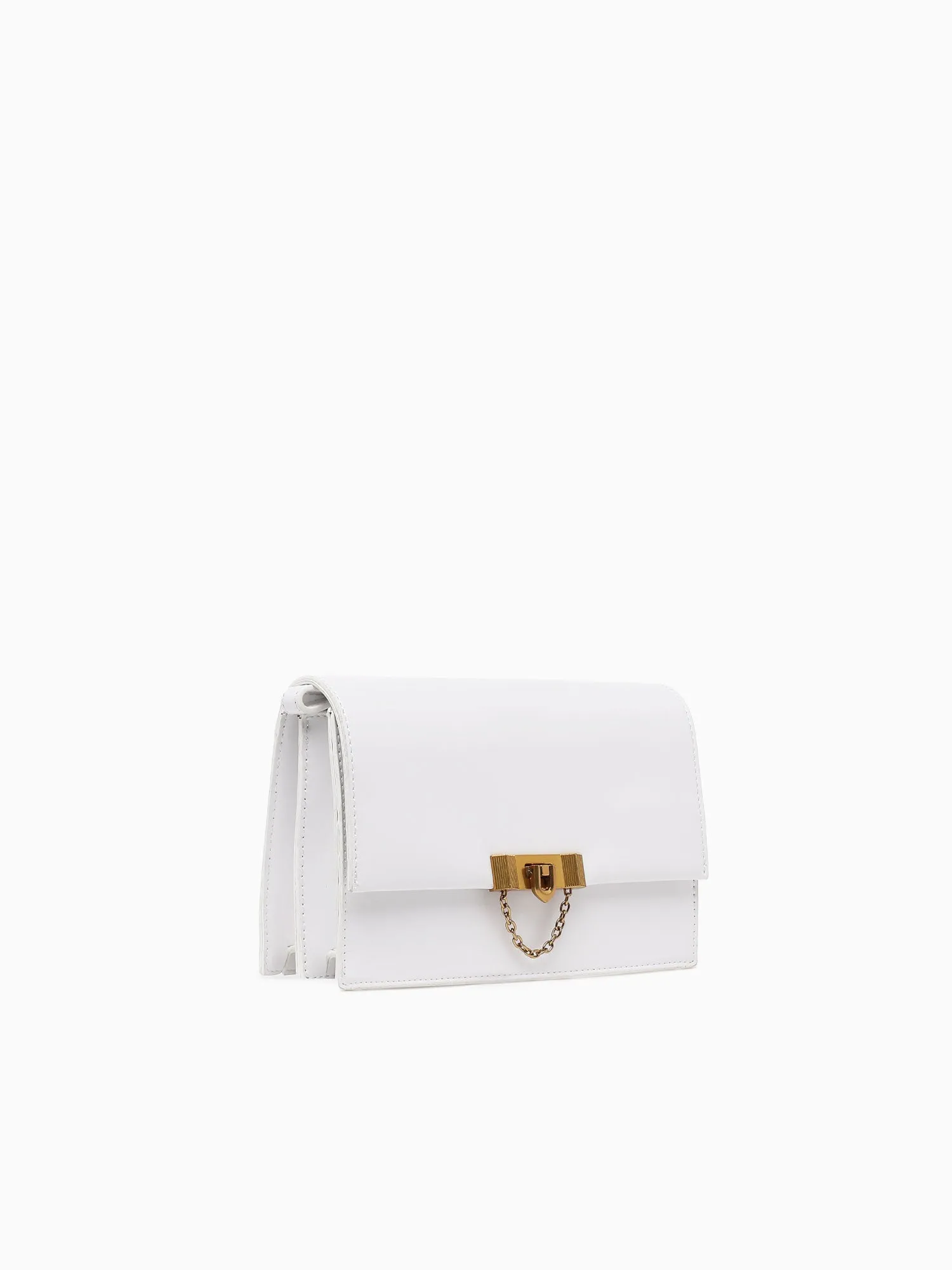 Flap Shoulder Bag White