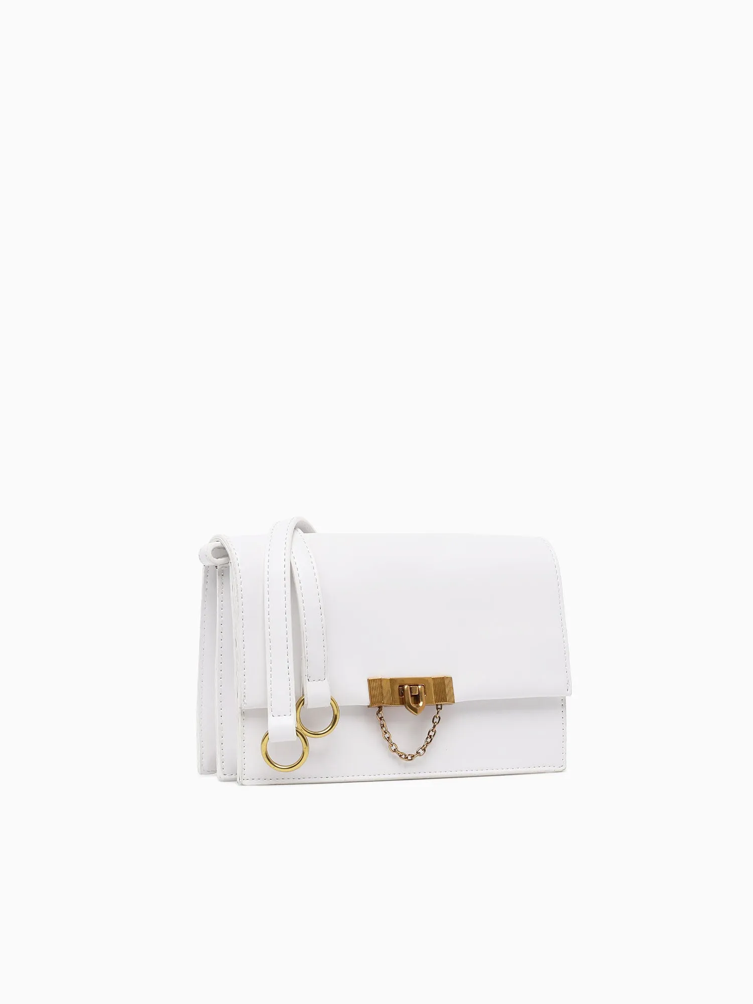 Flap Shoulder Bag White