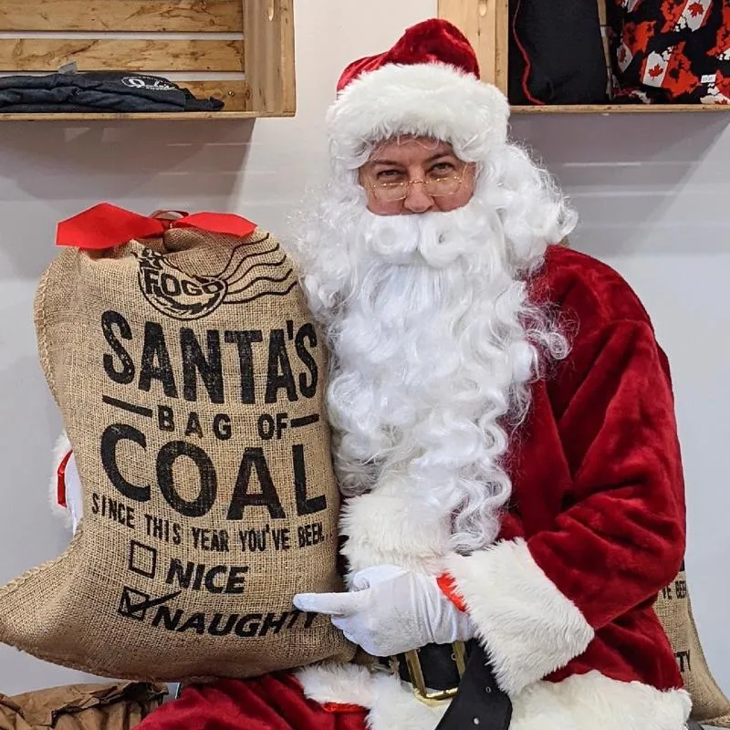 FOGO Brown Santa's Bag of Coal Gift Bag