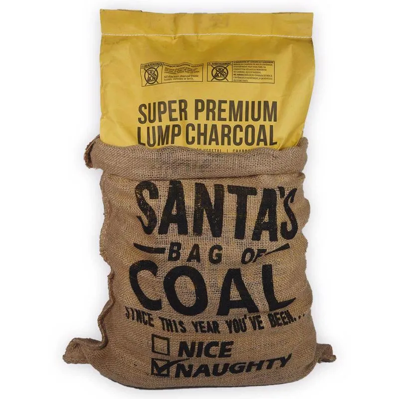 FOGO Brown Santa's Bag of Coal Gift Bag