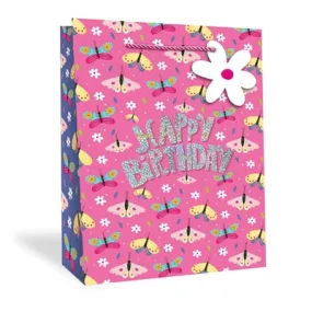 Gift Bag Girls Butterflies X Large