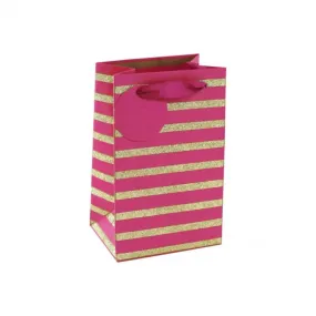 Gift Bag Perfume - Gold Glitter Stripe