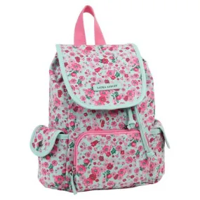 Girl's Blue Multi Floral Print Mini Backpack