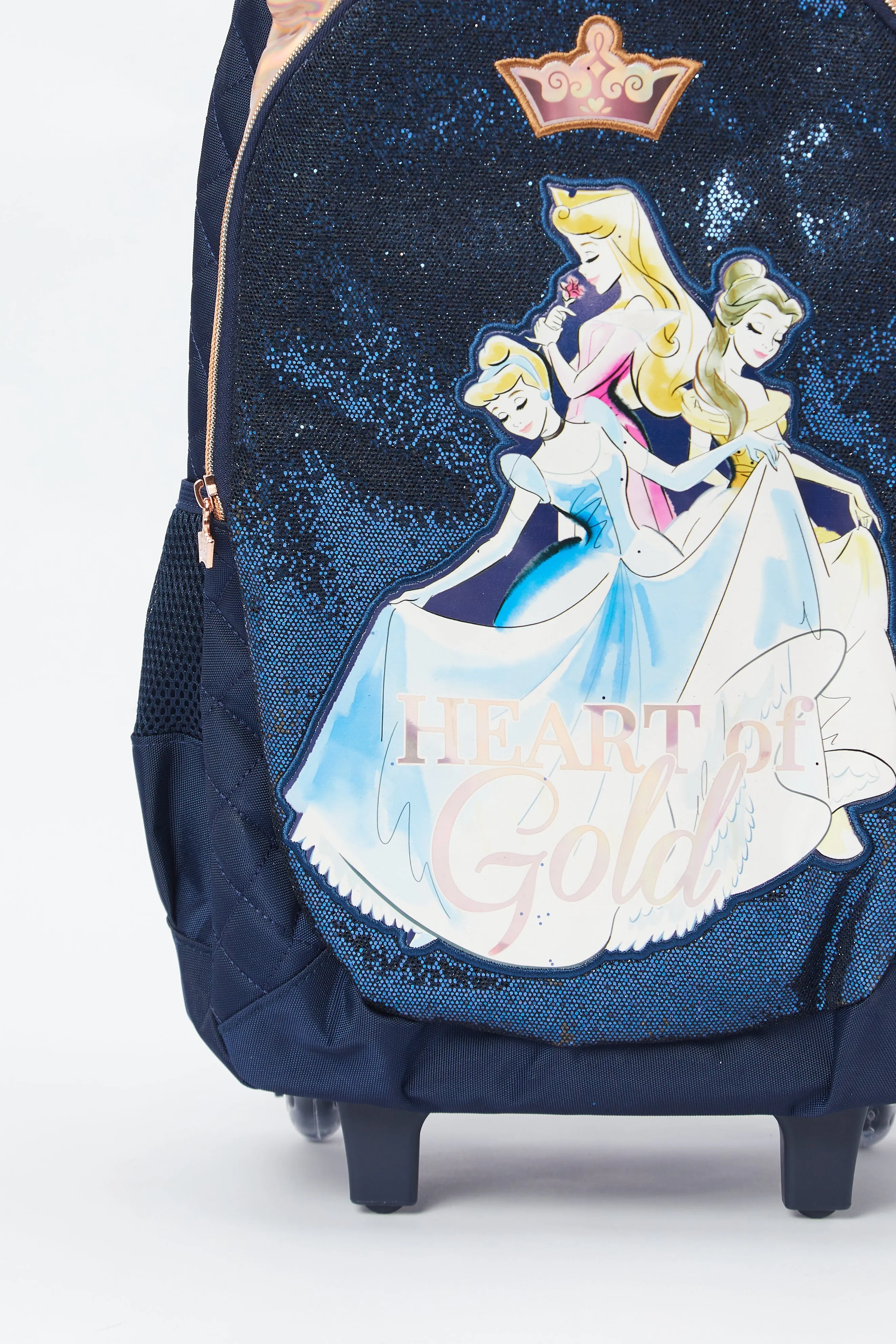 Girls Navy And Pink Disney Princess Heart Of Gold 18" Trolley Bag