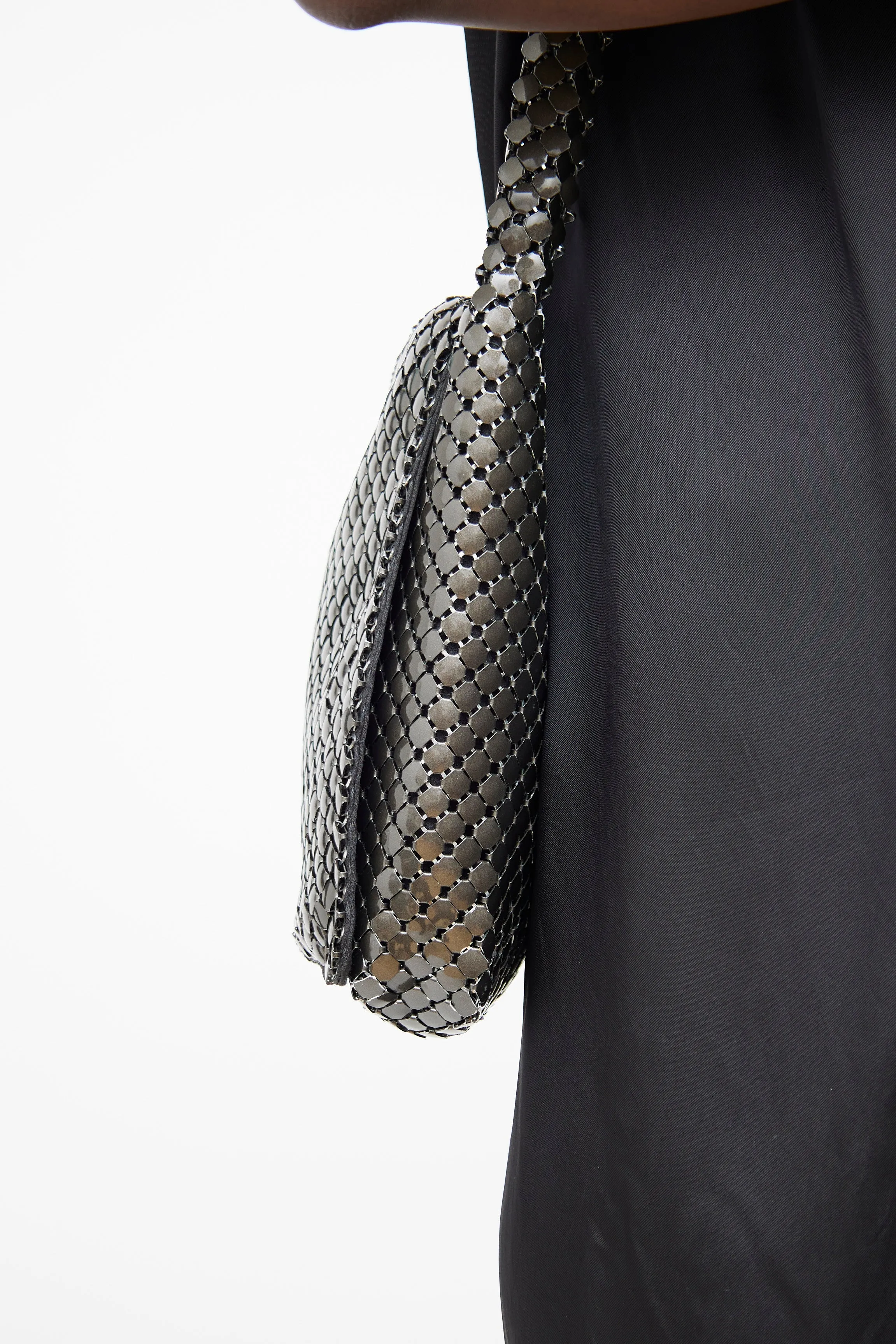 Grey & Brown Chainmail Flap Bag