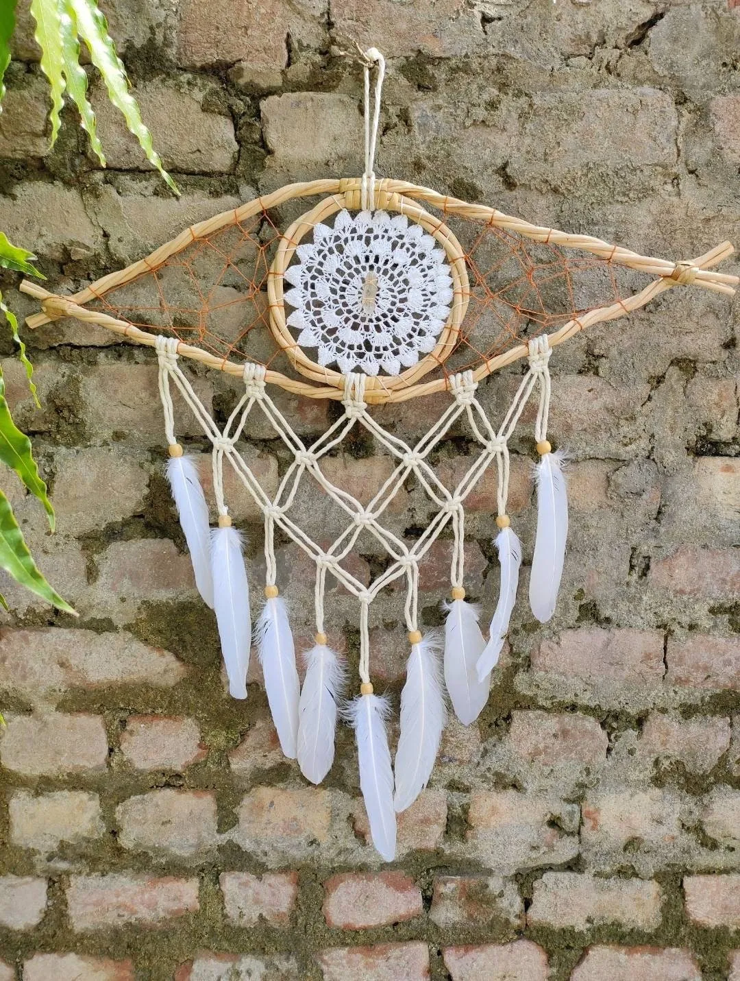 Handmade Evil Eye Clear Quartz Crystal Dreamcatcher