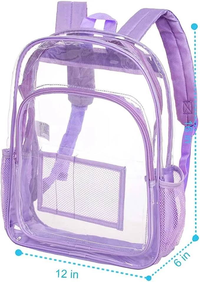 Heavy Duty Rose Pink See Through Clear Trendy Backpack