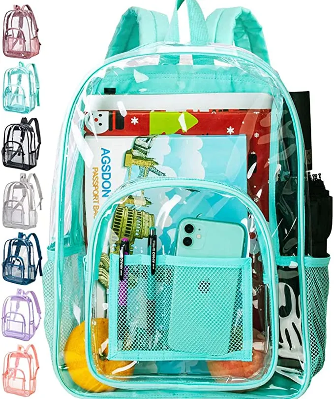 Heavy Duty Rose Pink See Through Clear Trendy Backpack