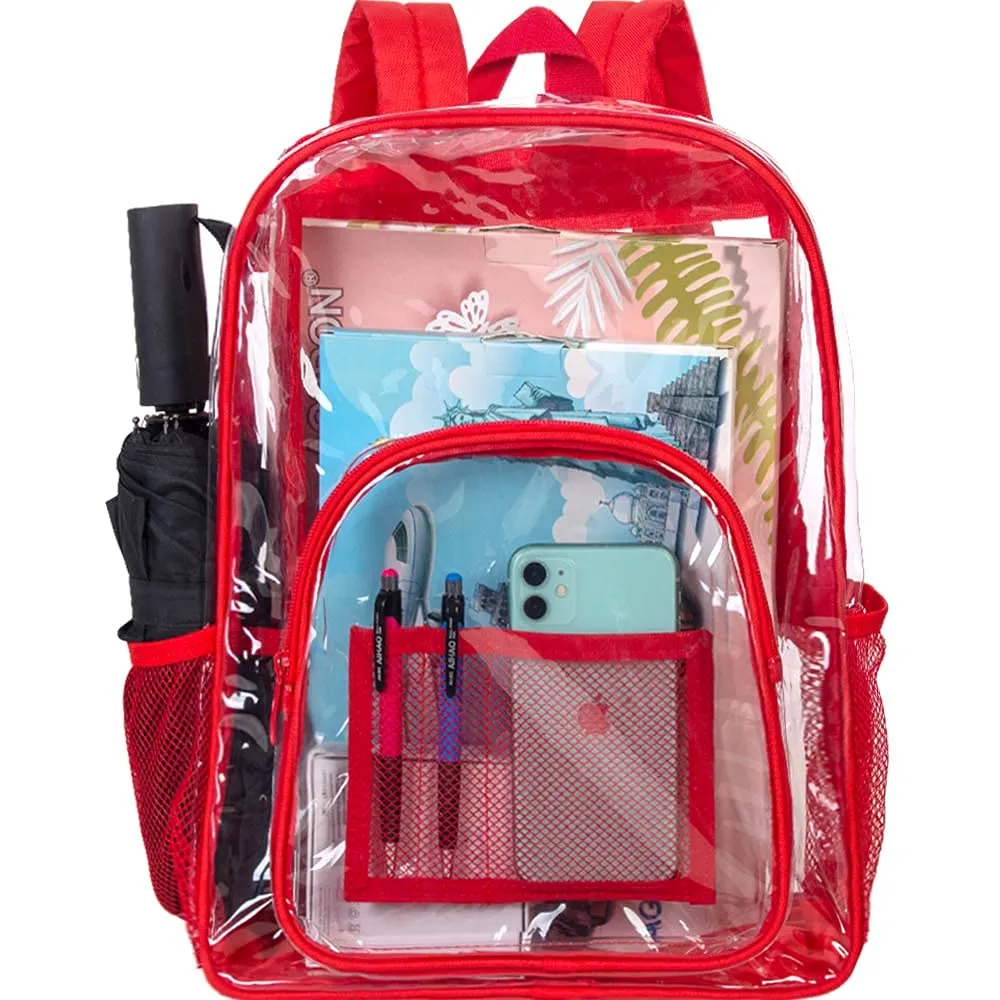 Heavy Duty White Rainbow See Through Clear Trendy Backpack