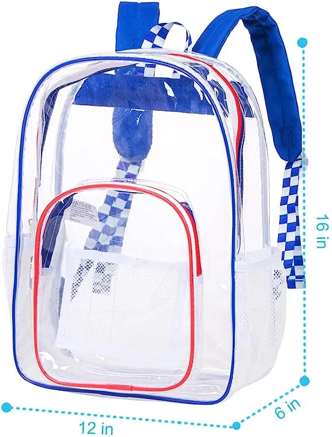 Heavy Duty White Rainbow See Through Clear Trendy Backpack