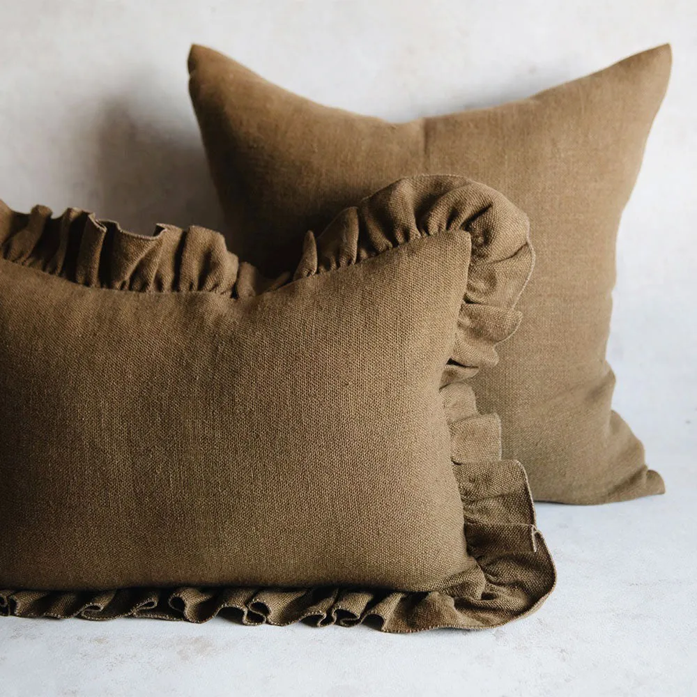 Heavyweight Linen Pillow Cover - Mustard