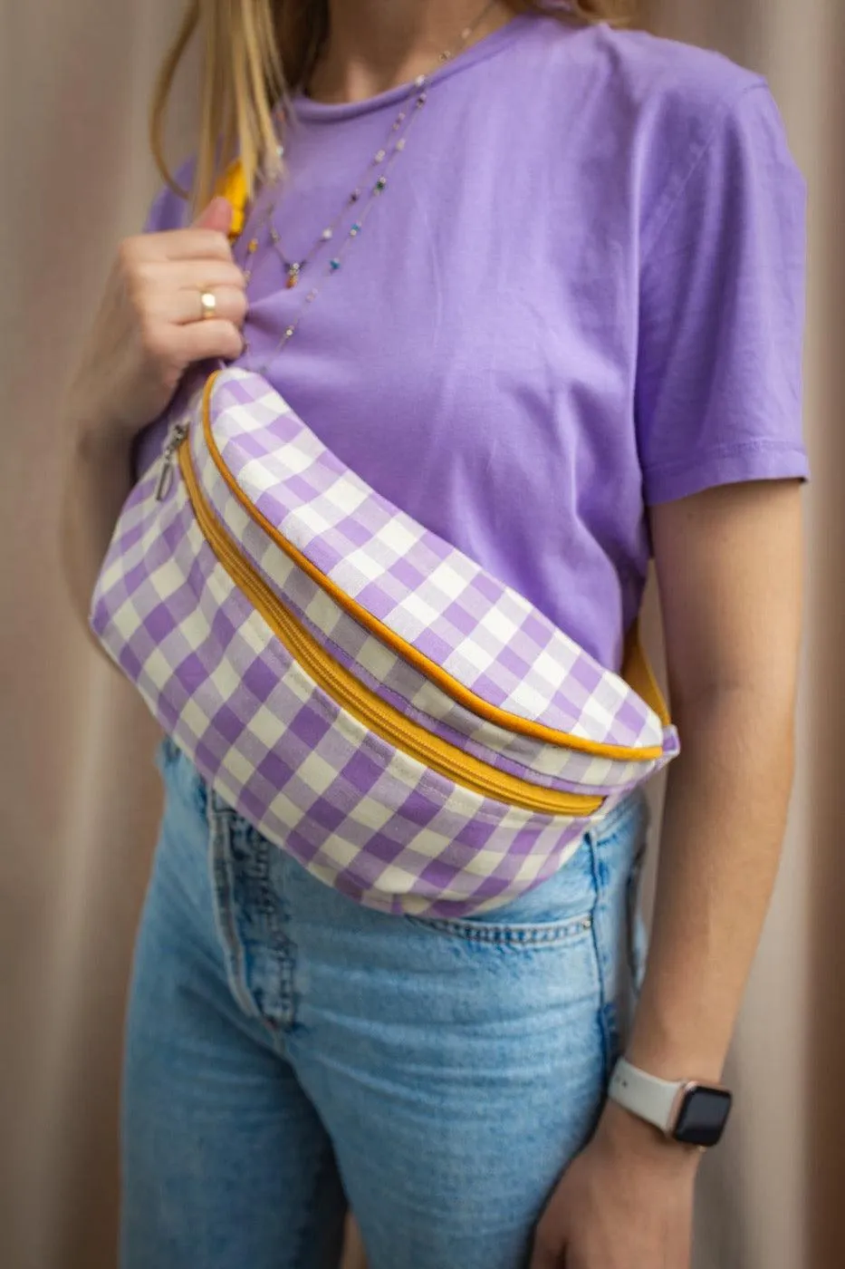 Hip Pack City | Fanny Pack | Gingham | Lilac