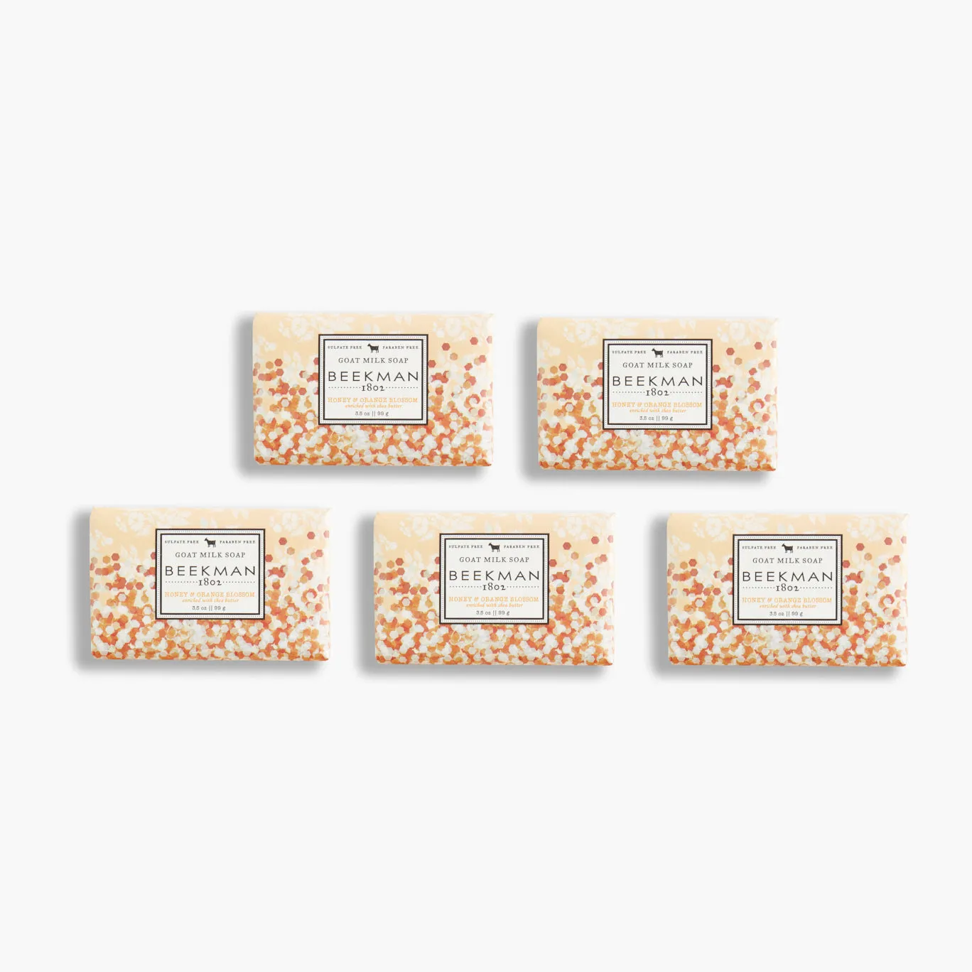 Honey & Orange Blossom Palm-Sized Goat Milk Soap Set of 5