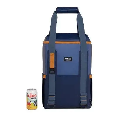 Igloo MaxCold Cooler Bag Backpack 28-Can 17QT Insulated Soft Side Cooler, Blue