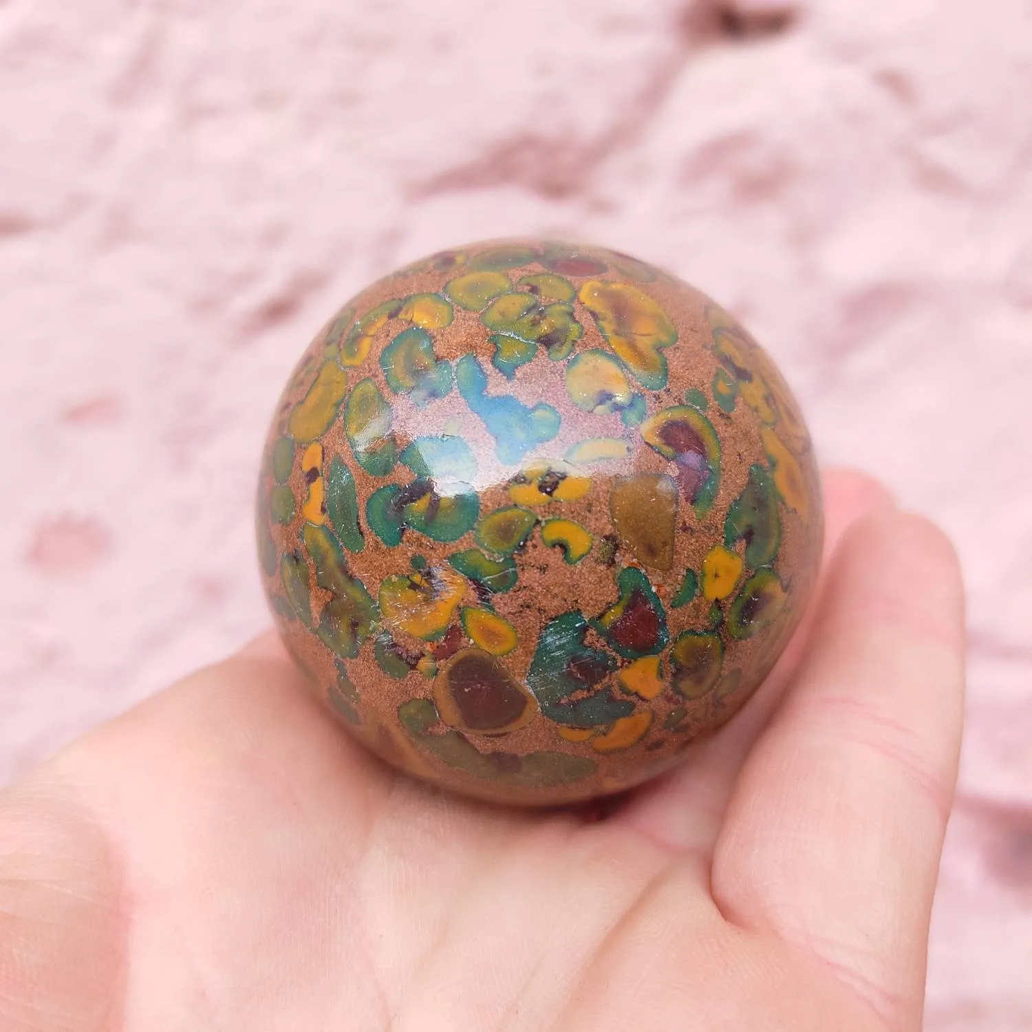 Indian Yellow Conglomerate Ajooba Fruit Jasper Sphere