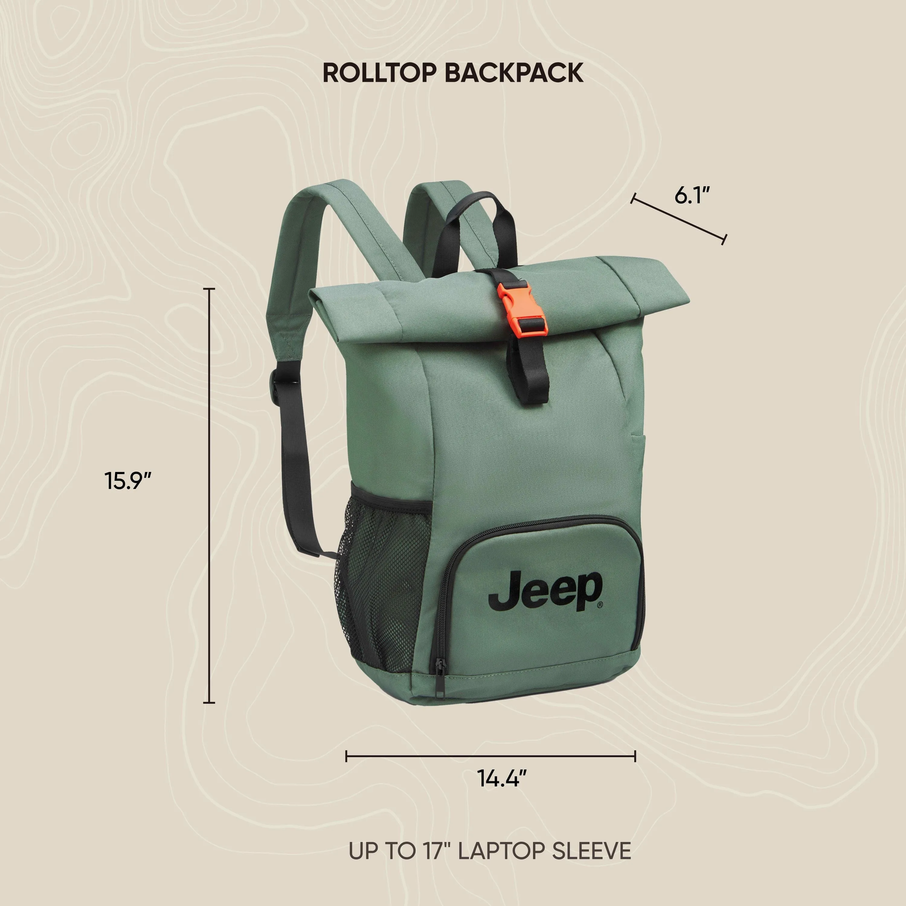 JS016D - Rolltop Laptop Backpack