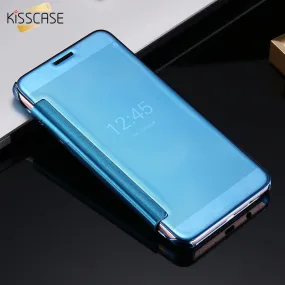 KISSCASE For Samsung A3 A5 A7 J5 J7 2017 Leather Plating Mirror Case For Samsung Galaxy J1 J120 J5 J510 J510 Cover A3 A5 A7 2016