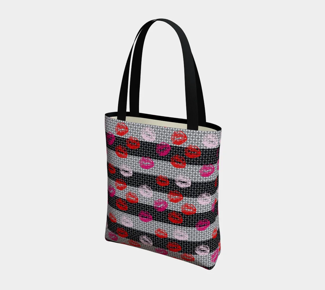 Kisses and Micro Polkadots Tote Bag