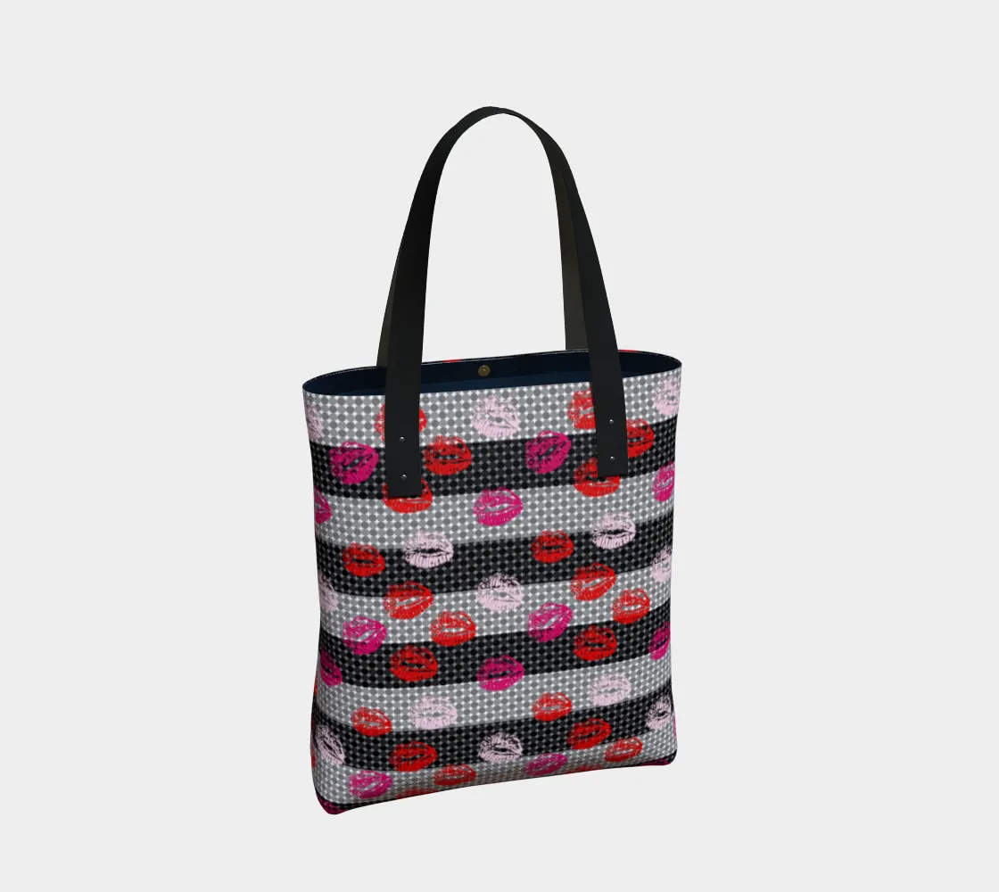 Kisses and Micro Polkadots Tote Bag