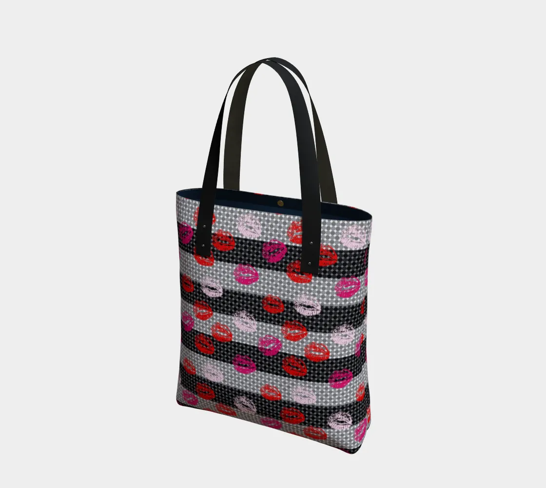 Kisses and Micro Polkadots Tote Bag