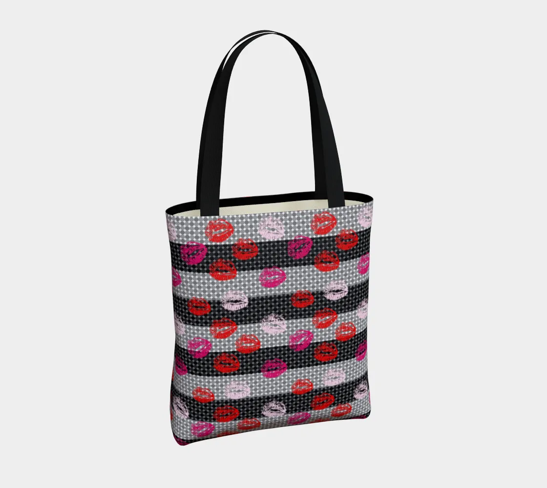 Kisses and Micro Polkadots Tote Bag