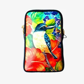 Kotare & Hibiscus Cell Phone Bag