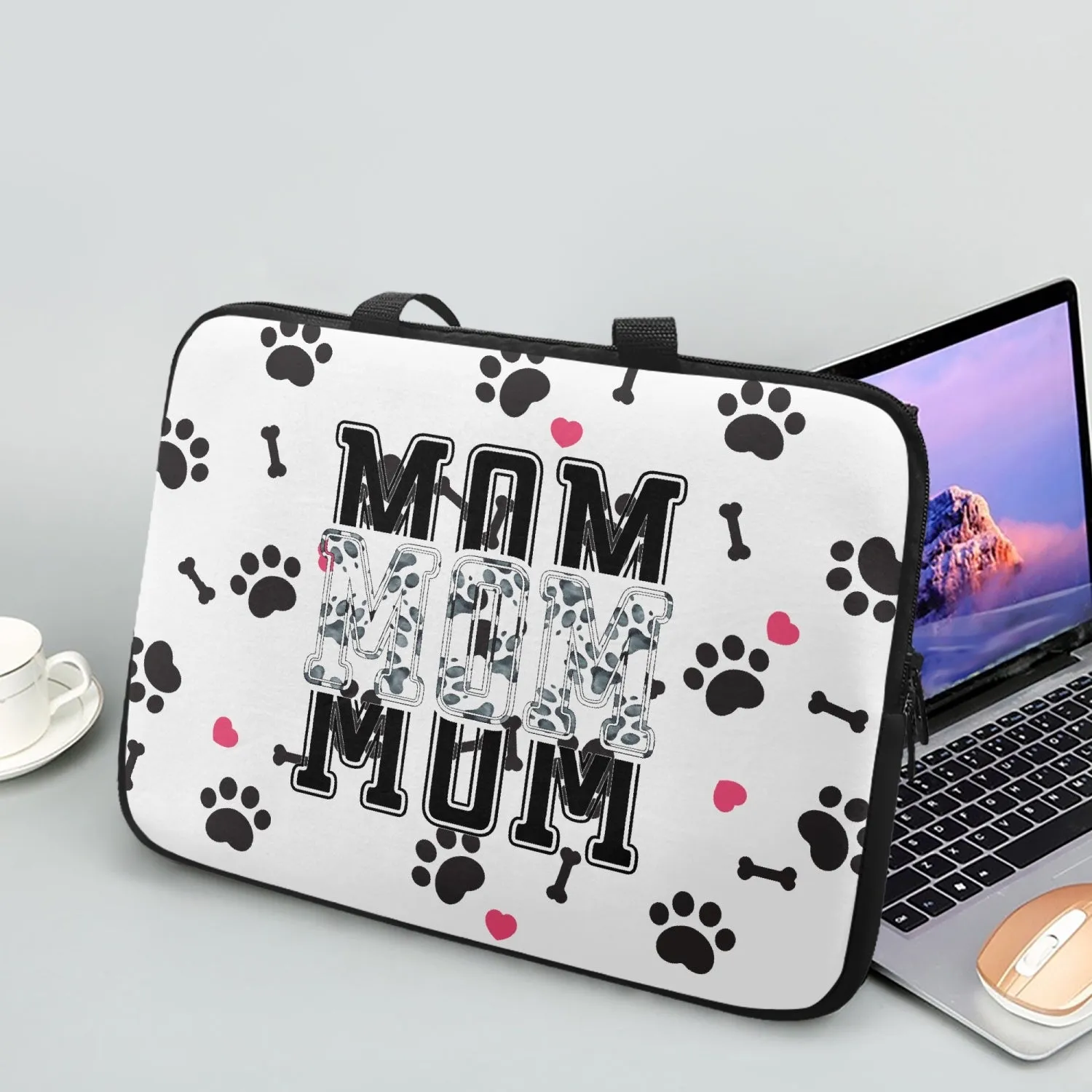 Laptop Sleeve with Handles - Dog Mom