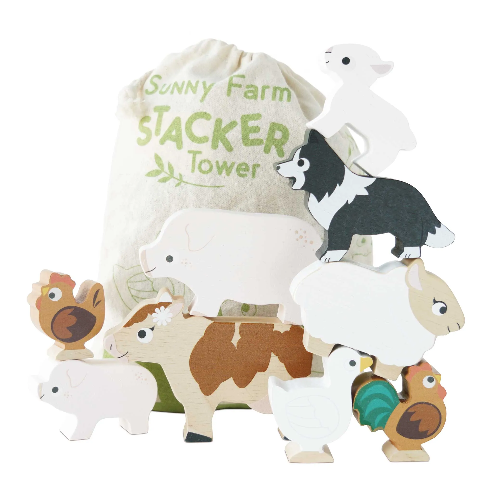 Le Toy Van Farm Animal Stacker Tower & Bag