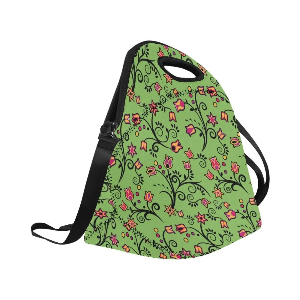 LightGreen Yellow Star Neoprene Lunch Bag/Large