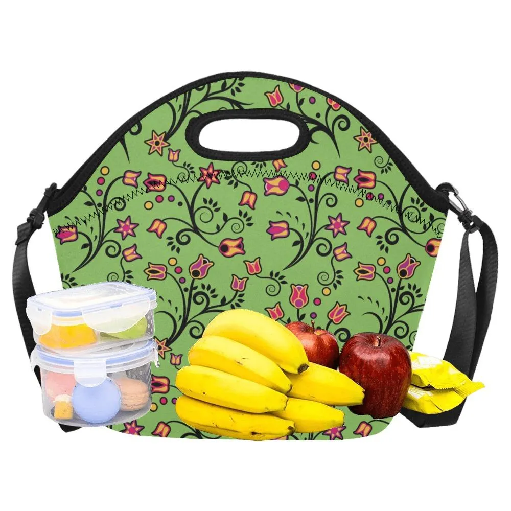 LightGreen Yellow Star Neoprene Lunch Bag/Large