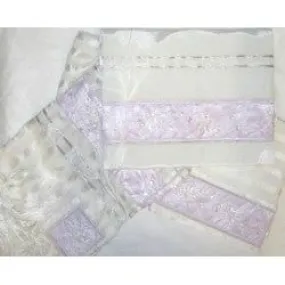 Lilies of Valley Matriarch Prayer Shawl Women's Tallit / Talis With Bag - Lavender. By Precious Heir