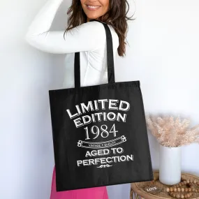 Limited Edition 1984 Tote Bag, Birthday Gift, Vintage Quality, Aged to Perfection, Cotton Bag for Life, Eco-Friendly Shopping Bag