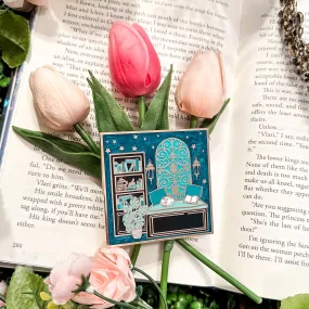 LIMITED EDITION A Dreamy Library Enamel Rose Gold Metal Pin