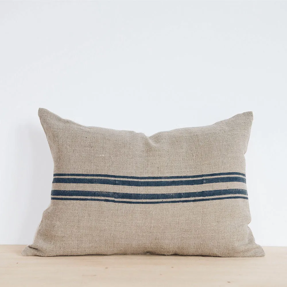 Linen Hand Block-Printed Pillow Cover Set No. 0523