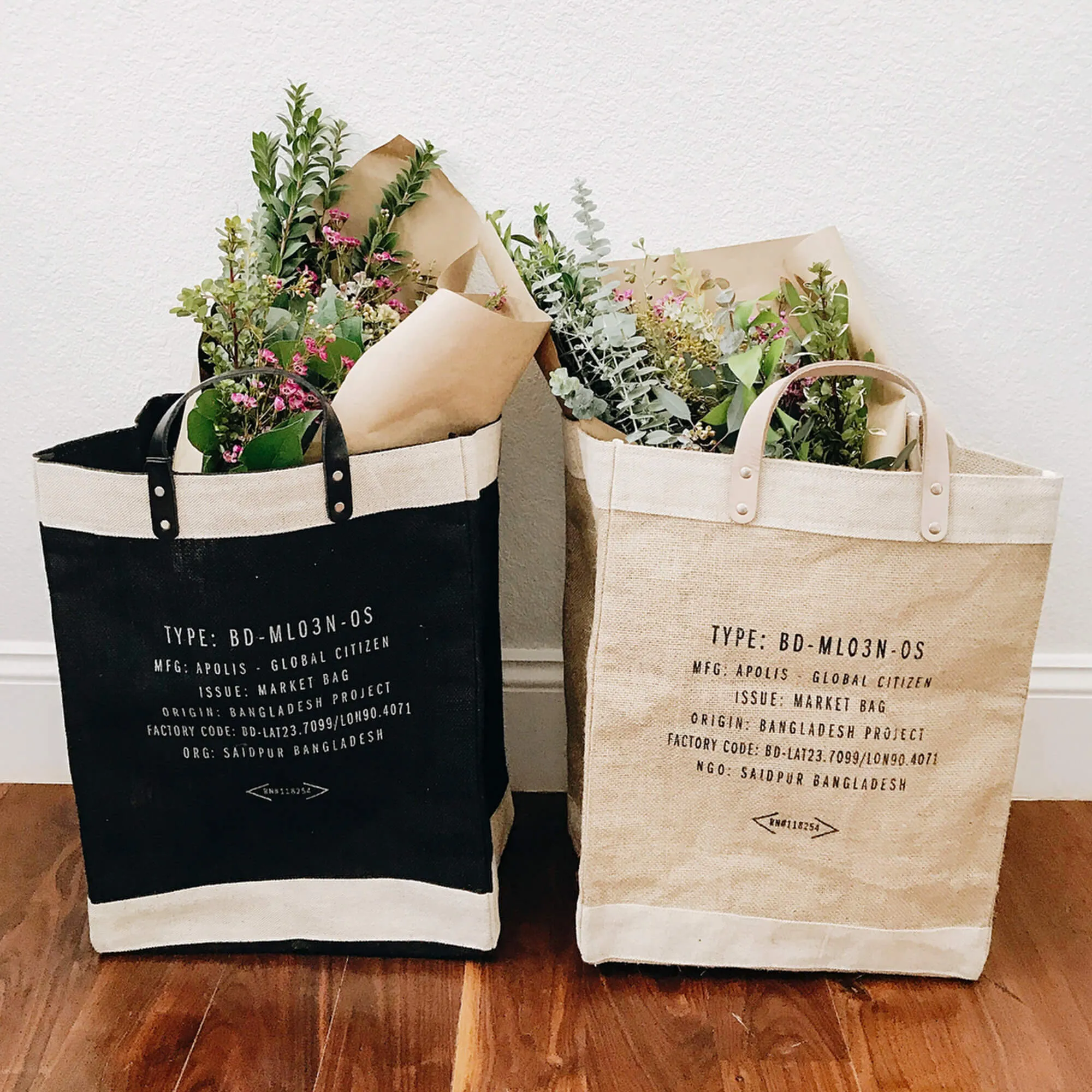 Market Bag in Natural Gold Foil