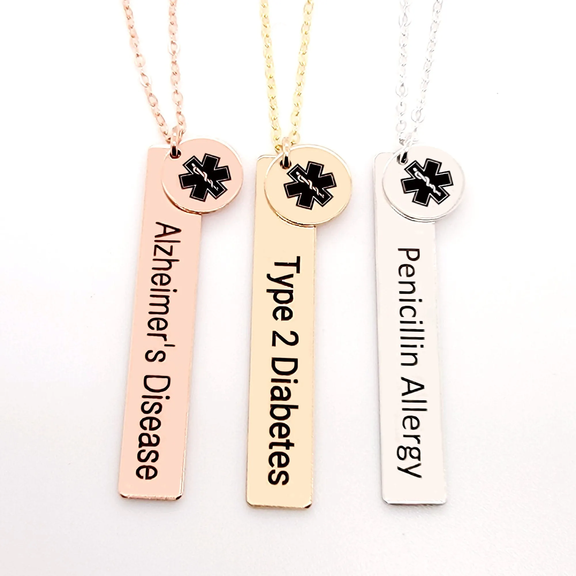 Medical Alert Necklace with an optional Birthstone - CG520N. Starts at