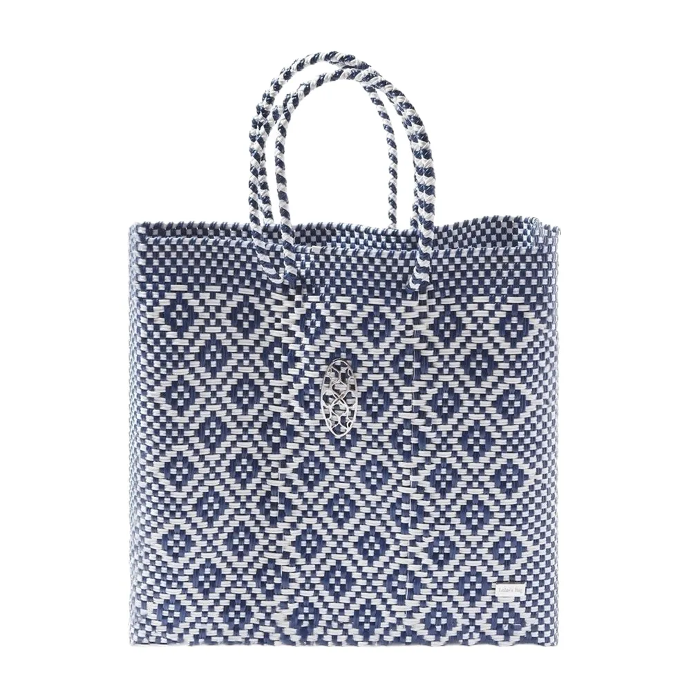 MEDIUM BLUE AZTEC TOTE BAG